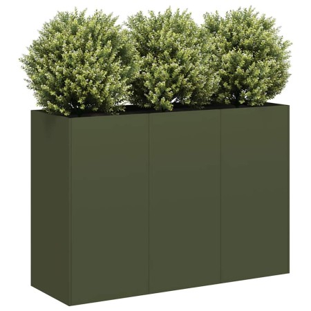 Jardinera de acero laminado en frío verde oliva 120x40x80 cm von , Töpfe und Pflanzgefäße - Ref: Foro24-860720, Preis: 148,64...