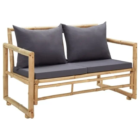 Banco de jardín con cojines 115 cm de bambú de vidaXL, Bancos de jardín - Ref: Foro24-315597, Precio: 183,35 €, Descuento: %