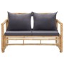 Banco de jardín con cojines 115 cm de bambú de vidaXL, Bancos de jardín - Ref: Foro24-315597, Precio: 187,22 €, Descuento: %