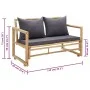 Banco de jardín con cojines 115 cm de bambú de vidaXL, Bancos de jardín - Ref: Foro24-315597, Precio: 183,35 €, Descuento: %