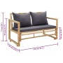 Banco de jardín con cojines 115 cm de bambú de vidaXL, Bancos de jardín - Ref: Foro24-315597, Precio: 187,22 €, Descuento: %