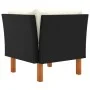 Ecksofa aus synthetischem Rattan und massivem Eukalyptusholz von vidaXL, Modulare Sofas für den Außenbereich - Ref: Foro24-31...