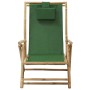Liegender Relaxsessel aus Bambus und grünem Stoff von vidaXL, Gartenstühle - Ref: Foro24-313027, Preis: 54,46 €, Rabatt: %