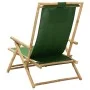 Reclining bamboo and green fabric relaxation chair by vidaXL, Garden chairs - Ref: Foro24-313027, Price: 54,52 €, Discount: %