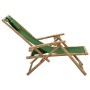 Liegender Relaxsessel aus Bambus und grünem Stoff von vidaXL, Gartenstühle - Ref: Foro24-313027, Preis: 54,46 €, Rabatt: %