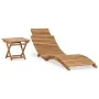 Folding sun lounger with solid teak wood table by vidaXL, Loungers - Ref: Foro24-310666, Price: 149,45 €, Discount: %