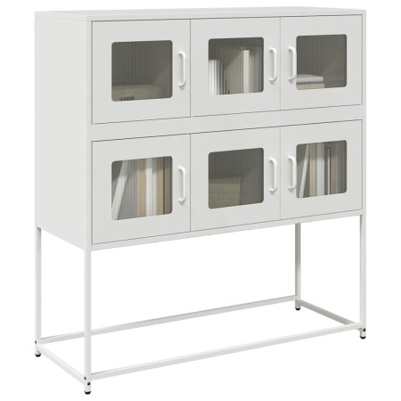 Aparador de acero laminado en frío blanco 100,5x39x107 cm by , Sideboards - Ref: Foro24-853427, Price: 138,87 €, Discount: %