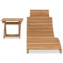 Folding sun lounger with solid teak wood table by vidaXL, Loungers - Ref: Foro24-310666, Price: 151,10 €, Discount: %