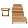 Folding sun lounger with solid teak wood table by vidaXL, Loungers - Ref: Foro24-310666, Price: 149,45 €, Discount: %