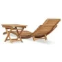 Folding sun lounger with solid teak wood table by vidaXL, Loungers - Ref: Foro24-310666, Price: 149,45 €, Discount: %