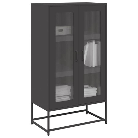 Aparador de acero negro 68x39x123 cm de , Aparadores - Ref: Foro24-853356, Precio: 141,67 €, Descuento: %
