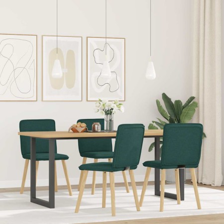 Sillas de comedor 4 unidades tela verde oscuro de , Sillas de comedor - Ref: Foro24-3315325, Precio: 202,97 €, Descuento: %
