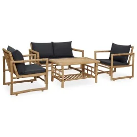 Bamboo 4-piece garden furniture set with cushions by vidaXL, Garden sets - Ref: Foro24-315601, Price: 445,50 €, Discount: %