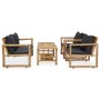 4-teiliges Gartenmöbel-Set aus Bambus mit Kissen von vidaXL, Gartensets - Ref: Foro24-315601, Preis: 472,46 €, Rabatt: %
