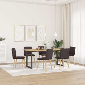 Sillas de comedor 6 unidades tela marrón oscuro von , Essstühle - Ref: Foro24-3315629, Preis: 320,08 €, Rabatt: %