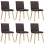 Sillas de comedor 6 unidades tela marrón oscuro by , dining chairs - Ref: Foro24-3315629, Price: 320,08 €, Discount: %