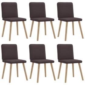 Sillas de comedor 6 unidades tela marrón oscuro von , Essstühle - Ref: Foro24-3315518, Preis: 300,10 €, Rabatt: %