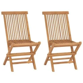 Klappbare Gartenstühle 2 Einheiten aus massivem Teakholz von vidaXL, Gartenstühle - Ref: Foro24-315441, Preis: 118,04 €, Raba...