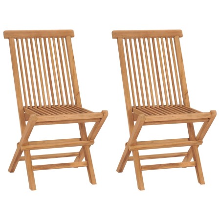 Klappbare Gartenstühle 2 Einheiten aus massivem Teakholz von vidaXL, Gartenstühle - Ref: Foro24-315441, Preis: 127,44 €, Raba...
