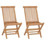 Klappbare Gartenstühle 2 Einheiten aus massivem Teakholz von vidaXL, Gartenstühle - Ref: Foro24-315441, Preis: 127,44 €, Raba...