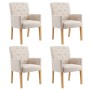 Dining chairs with armrests 4 units of beige fabric by vidaXL, dining chairs - Ref: Foro24-3058295, Price: 894,77 €, Discount: %
