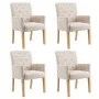 Dining chairs with armrests 4 units of beige fabric by vidaXL, dining chairs - Ref: Foro24-3058295, Price: 918,89 €, Discount: %
