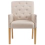 Dining chairs with armrests 4 units of beige fabric by vidaXL, dining chairs - Ref: Foro24-3058295, Price: 894,77 €, Discount: %