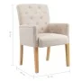 Dining chairs with armrests 4 units of beige fabric by vidaXL, dining chairs - Ref: Foro24-3058295, Price: 918,89 €, Discount: %