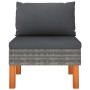 Mittleres Sofa aus synthetischem Rattan und massivem Eukalyptusholz. von vidaXL, Modulare Sofas für den Außenbereich - Ref: F...