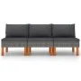Central sofas 3 units synthetic rattan and eucalyptus wood by vidaXL, Modular outdoor sofas - Ref: Foro24-315759, Price: 145,...