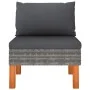 Central sofas 3 units synthetic rattan and eucalyptus wood by vidaXL, Modular outdoor sofas - Ref: Foro24-315759, Price: 145,...