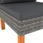 Sofá central de ratán sintético y madera maciza de eucalipto by vidaXL, Modular outdoor sofas - Ref: Foro24-315753, Price: 75...