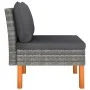 Central sofas 3 units synthetic rattan and eucalyptus wood by vidaXL, Modular outdoor sofas - Ref: Foro24-315759, Price: 145,...