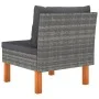 Central sofas 3 units synthetic rattan and eucalyptus wood by vidaXL, Modular outdoor sofas - Ref: Foro24-315759, Price: 145,...