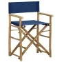 Sillas de director plegables 2 piezas bambú y tela azul de vidaXL, Sillas de jardín - Ref: Foro24-313030, Precio: 67,64 €, De...