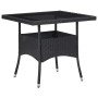 Muebles de jardín 5 piezas ratán sintético y vidrio negro