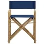 Sillas de director plegables 2 piezas bambú y tela azul de vidaXL, Sillas de jardín - Ref: Foro24-313030, Precio: 67,64 €, De...