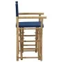 Sillas de director plegables 2 piezas bambú y tela azul de vidaXL, Sillas de jardín - Ref: Foro24-313030, Precio: 67,64 €, De...