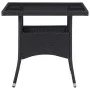 Muebles de jardín 5 piezas ratán sintético y vidrio negro de vidaXL, Conjuntos de jardín - Ref: Foro24-3058318, Precio: 363,8...