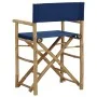 Sillas de director plegables 2 piezas bambú y tela azul de vidaXL, Sillas de jardín - Ref: Foro24-313030, Precio: 67,64 €, De...