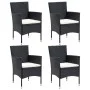 Gartenmöbel 5 Stück aus synthetischem Rattan und schwarzem Glas von vidaXL, Gartensets - Ref: Foro24-3058318, Preis: 363,70 €...