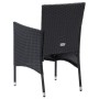 Muebles de jardín 5 piezas ratán sintético y vidrio negro