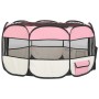 Parque de perros plegable y bolsa transporte rosa 125x125x61cm von vidaXL, Hundehütten und Zäune - Ref: Foro24-171011, Preis:...