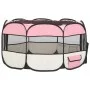 Parque de perros plegable y bolsa transporte rosa 125x125x61cm by vidaXL, Dog kennels and fences - Ref: Foro24-171011, Price:...