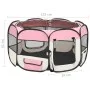 Parque de perros plegable y bolsa transporte rosa 125x125x61cm by vidaXL, Dog kennels and fences - Ref: Foro24-171011, Price:...