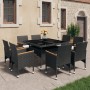 Garten-Essset 9-teilig aus PE-Rattan und schwarzem Akazienholz von vidaXL, Gartensets - Ref: Foro24-3058344, Preis: 564,42 €,...