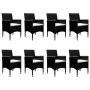Garden dining set 9 pieces PE rattan and black acacia wood by vidaXL, Garden sets - Ref: Foro24-3058344, Price: 657,90 €, Dis...