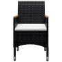 Garten-Essset 9-teilig aus PE-Rattan und schwarzem Akazienholz von vidaXL, Gartensets - Ref: Foro24-3058344, Preis: 564,42 €,...