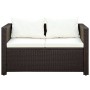 Set muebles de jardín 3 pzas con cojines ratán sintético marrón by , Garden sets - Ref: Foro24-43914, Price: 362,67 €, Discou...