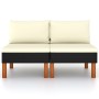 Sofás centrales 2 uds ratán sintético y madera de eucalipto von vidaXL, Modulare Sofas für den Außenbereich - Ref: Foro24-315...